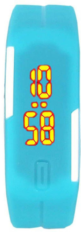 reloaded fancy stylish led digital watch Digital Silicon Rectangular Jelly Slim Led Watch for Men/Boys (sky blue) Digital Watch  - For Boys & Girls