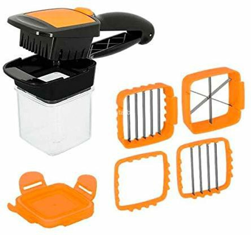 ngcreation Multifunction Nicer Dicer Vegitable Cutter Chopper 5 in 1 Combo Vegetable & Fruit Chopper(1 x Quick 4 x Knife Insert 1 x Blind Frame 1 x Collecting Container (Capacity: 200 ml) 1 x Protective Cover)