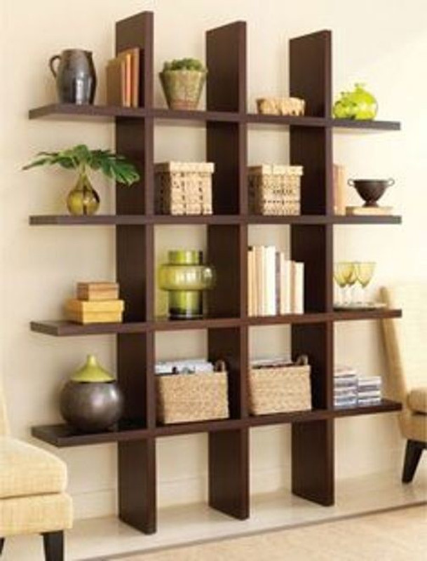 classiconline heart hash shape woode wall stand Wooden Wall Shelf(Number of Shelves - 16, Brown)