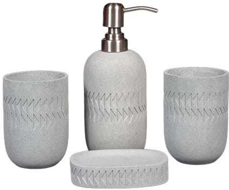the art brewery Stoneware Bathroom Set(Pack of 4)