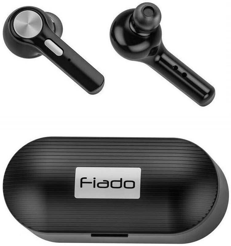 fiado SECURE FIT TWS EARBUDS WITH CHARGING CASE Bluetooth Headset with Mic(Black, In the Ear)