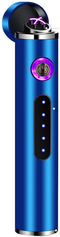 auslese Rechargeable Flameless Electronic Windproof 01Double Plasma USB Lighter Exotic Cigarette Lighter(Blue)