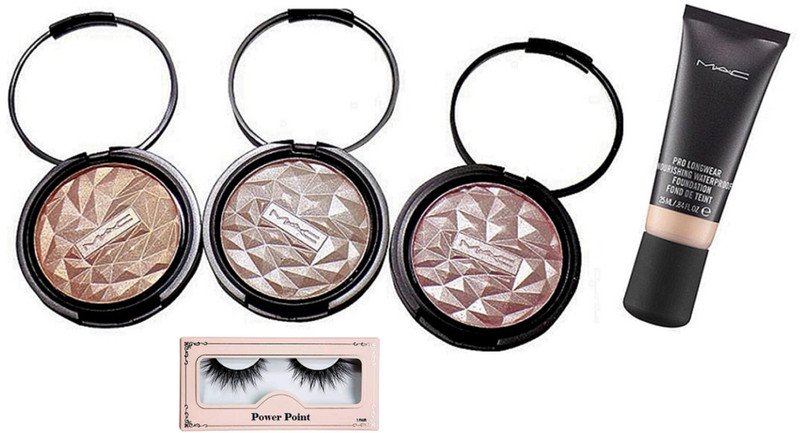 powerpoint Eyelashes, Fit Me Illuminator and Pro Long Wear Foundation(5 Items in the set)