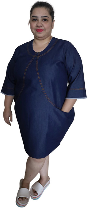 erra clothing Women Sheath Dark Blue Dress