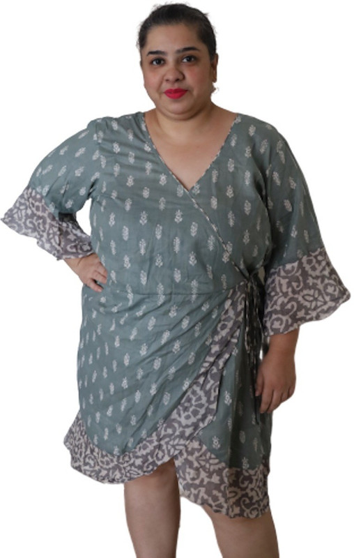 erra clothing Women Wrap Grey Dress