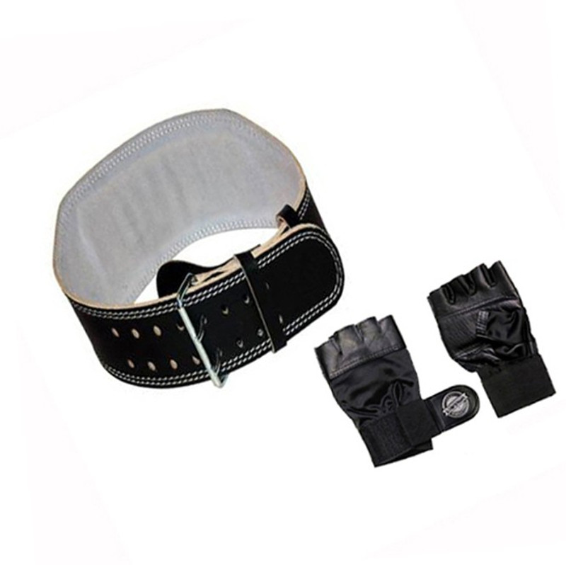 L'AVENIR FITNESS Weight Lifting Leather Gym Belt (XL Size) & Leather gym Gloves (Free Size) Fitness Accessory Kit Kit