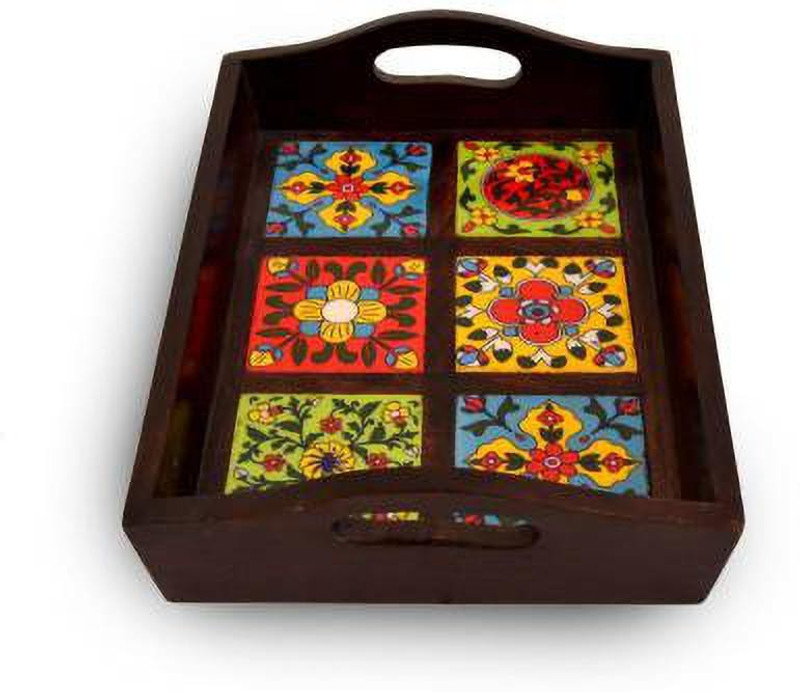 casa exclusive Wooden Tile Tray/ Serving Tray