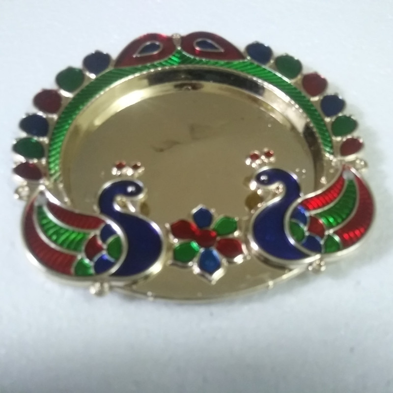 joya creation joya018thali Plastic(1 Pieces, Gold)