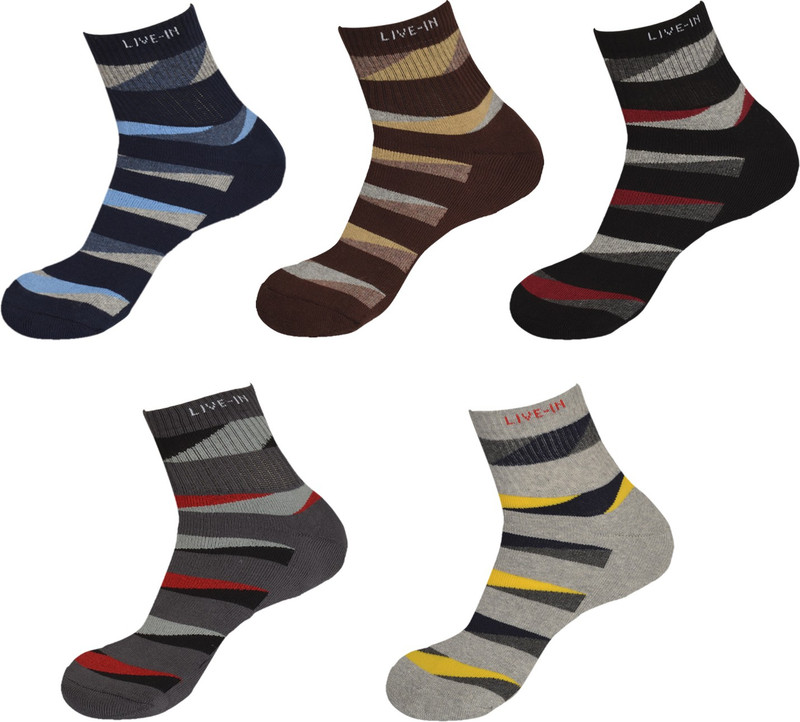heartbury Men's Self Design Ankle Length(Pack of 5)