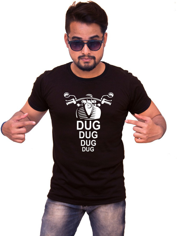 bong tees Typography Men Round Neck Black T-Shirt