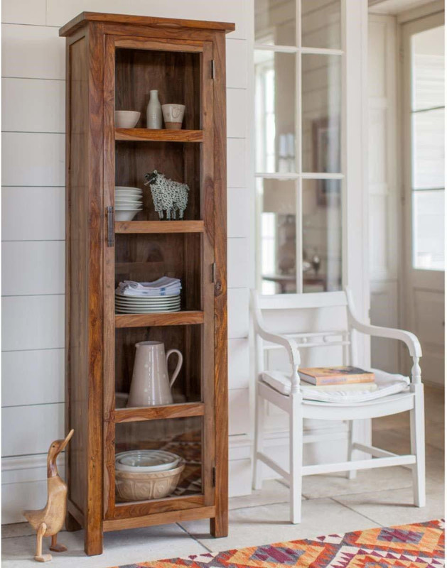 the brown wynk Solid Wood Close Book Shelf(Finish Color - Teak)