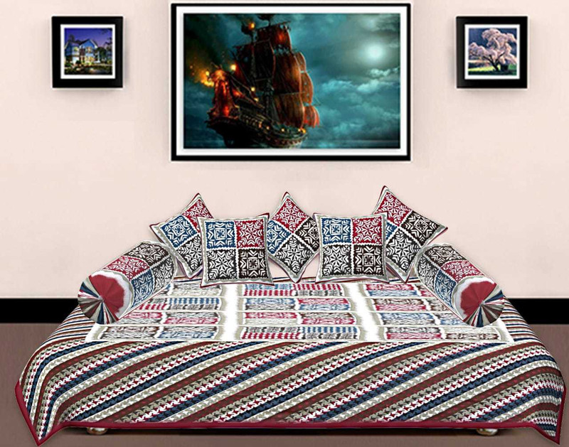 unique creation Cotton Floral Diwan Set