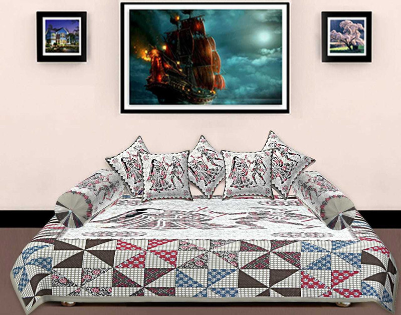 unique creation Cotton Floral Diwan Set