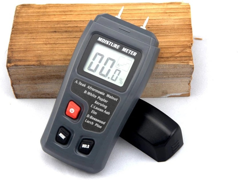 Excel Choice 0-99.9% Two Pins Digital Wood Moisture Meter Wood Humidity Tester Hygrometer Timber Damp Detector Large LCD Display Pin-Type Digital Moisture Measurer(10 mm)