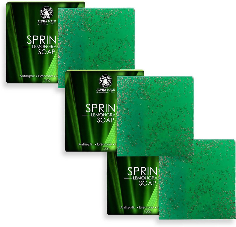 alpha male grooming for men SPRING SOAP -LEMON GRASS(3 x 100 g)