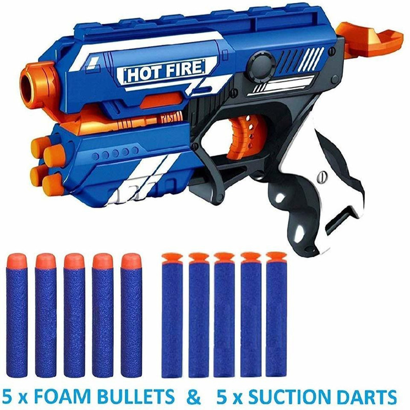 napster Soft Bullet Gun, 10 Darts Included (Blue)(Blue)