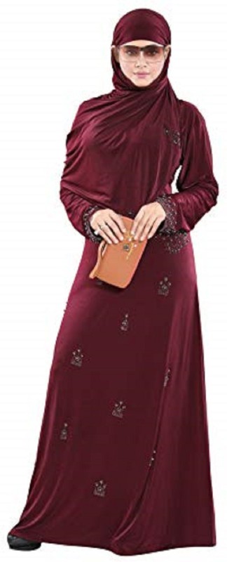 Tucute Women's Ready to Wear-Instant Velvet Embosed Lycra Abaya Burkha Velvet Printed...