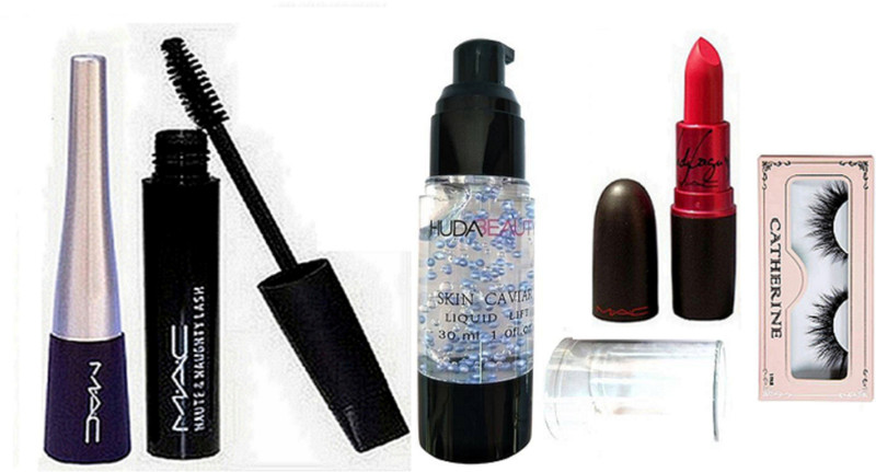 catherine eyelashes, lipstick, lash mascara,liquid eyeliner,skin cavir primer(5 Items in the set)