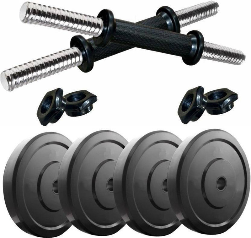 Woody 8 KG MUSCLE BUILDING PVC PLATES Adjustable Dumbbell Home Gym Combo Adjustable Dumbbell(8 kg)