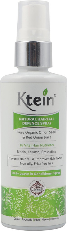 ktein Natural Hairfall Defence Spray with USDA Organic Onion Seed & Red Onion Juice & more(100 ml)