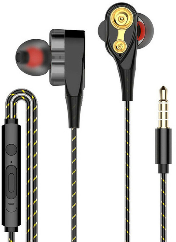 subton Dual Driver 4D Deep Bass Premium Wired Headset Wired Headset with Mic(Multicolor, In the Ear)