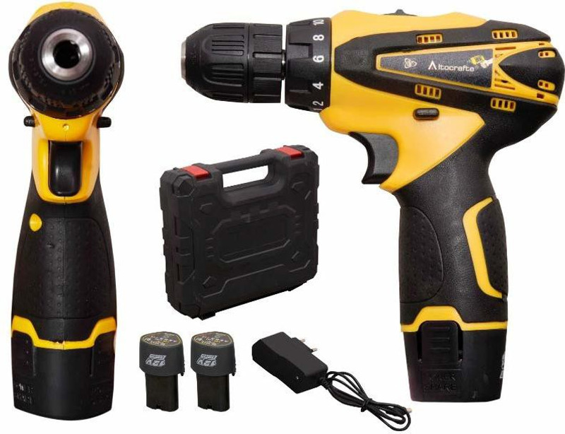 shoperszone HIGH QUALITY CORDLESS DRILL MACHINE REVERSE FORWARD WITH 2 BATTERIES Pistol Grip Drill Pistol Grip Drill(15 mm Chuck Size)