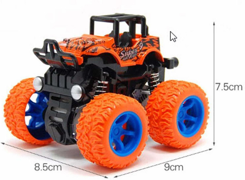 napster Mini Monster Trucks Friction Powered Cars (Multicolor)(Orange)