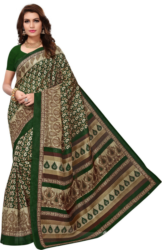 fashion turner Printed Bhagalpuri Art Silk Saree(Multicolor)