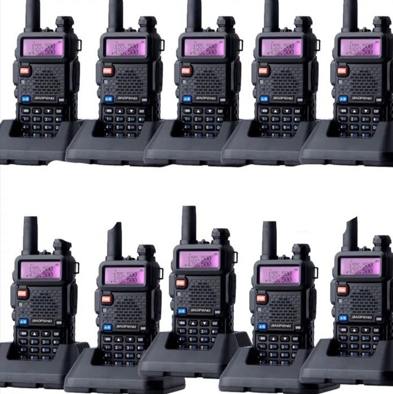 visionrabbit BAOFENG uv5r walkie talkie uhf400-470 18000mah battery FM radio Led Torch wide frequency BAOFENG uv5r walkie talkie uhf400-470 mhz wide frequency FM radio Led Torch 5-10km range 18000mah battery pack of10 Walkie Talkie(Black)