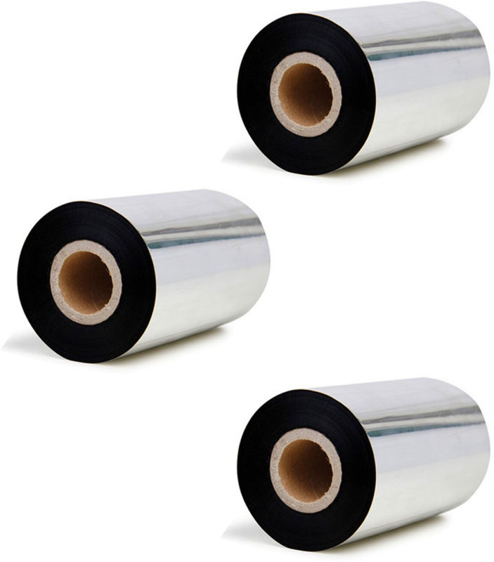 tudko 110 mm X 300 Meters, Thermal Transfer Barcode Ribbon (WAX RESIN), Set of 3 Ribbon Roll, Print on Paper Label(Black)