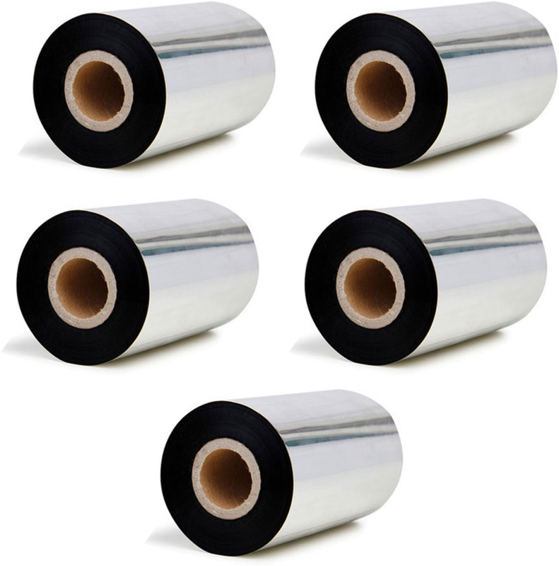 tudko 110 mm X 300 Meters, Thermal Transfer Barcode Ribbon (WAX RESIN), Set of 5 Ribbon Roll, Print on Paper Label(Black)