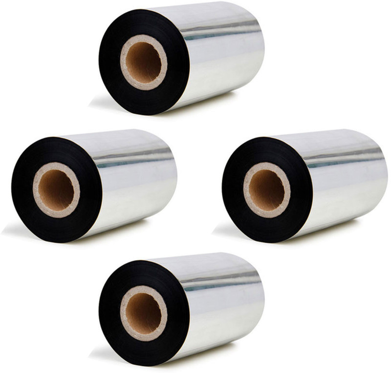 tudko 110 mm X 300 Meters, Thermal Transfer Barcode Ribbon (WAX RESIN), Set of 4 Ribbon Roll, Print on Paper Label(Black)