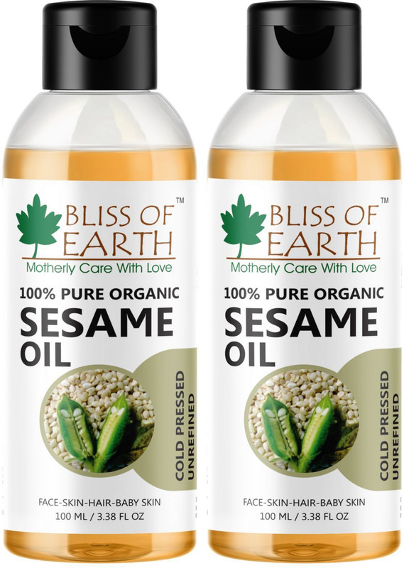 Bliss of Earth Organic Sesame Oil (2X100ML) Coldpressed & Unrefined(200 ml)