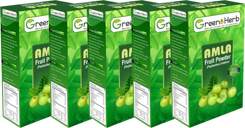 greenoherb Organic Amla Fruit Powder Pack Of 5(500 g)