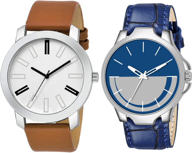 just like New Style Brown -Blue Analog leather Combo Watch For Boy And Men Stylish Attractive Chronograph Pattern Combo pack-2 Boys Watch Combo pack 2 Watch - For men Analog Watch  - For Men