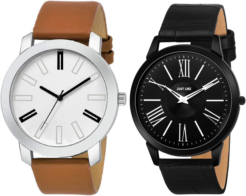 just like New Style Black -Brown Analog Leather Belt Combo Watch For Boy And Men Stylish Attractive Chronograph Pattern Combo pack-2 Boys Watch Combo pack 2 Watch - For men Analog Watch  - For Men