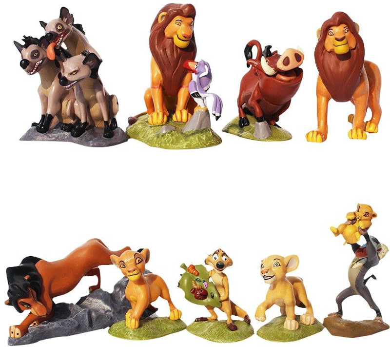 ACTION FIGURE SAMANIS Jungle Book Lion King Set-9Pcs/Lot 5-9 CM(Multicolor)