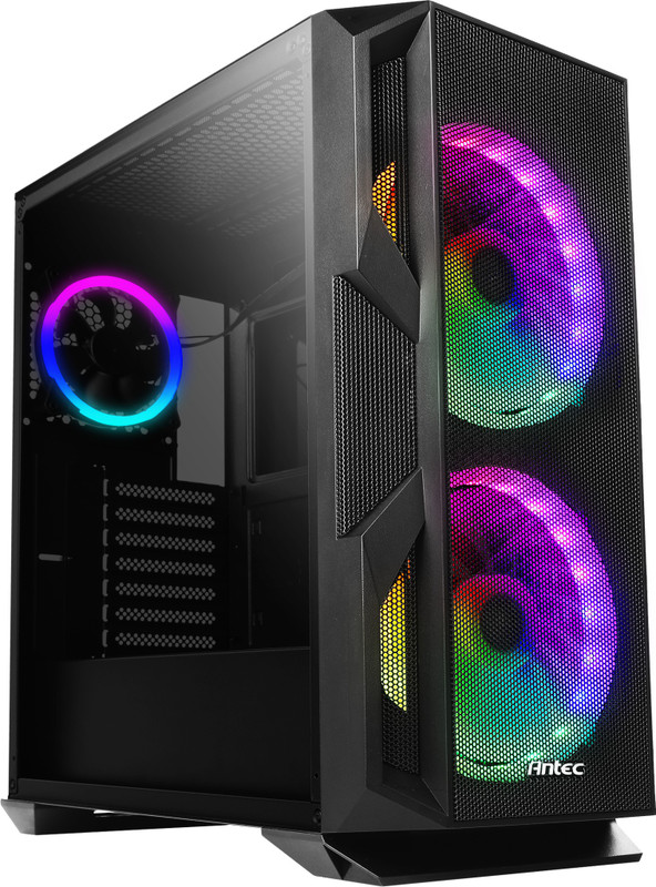 Antec NX 800 Support E-ATX, ATX, Micro-ATX, ITX with ARGB Control and 2 x 200mm ARGB Fan in Front & 1 x 120mm ARGB Fan in Rear Preinstalled Gaming Mid Tower Cabinet(Black)