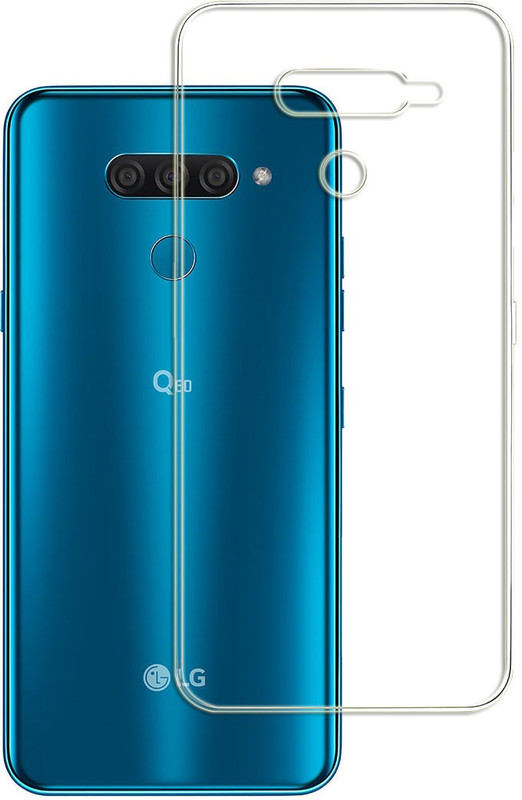 mobom Back Cover for LG Q60(Transparent, Dual Protection, Silicon)