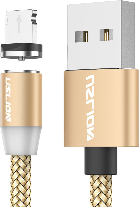 uslion US0067G3 2.1 A 1 m Magnetic Charging Cable(Compatible with type c, iphone, android, Gold)