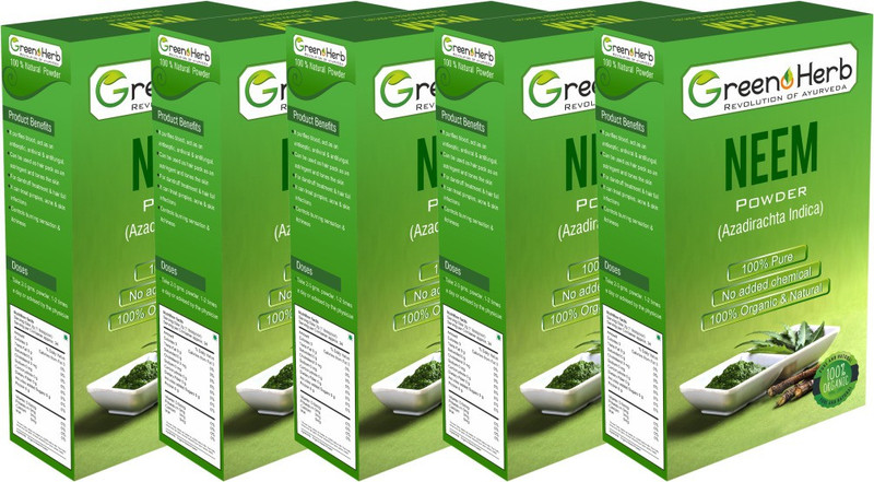 greenoherb Organic 100% Natural Neem Powder Pack Of 5(500 g)