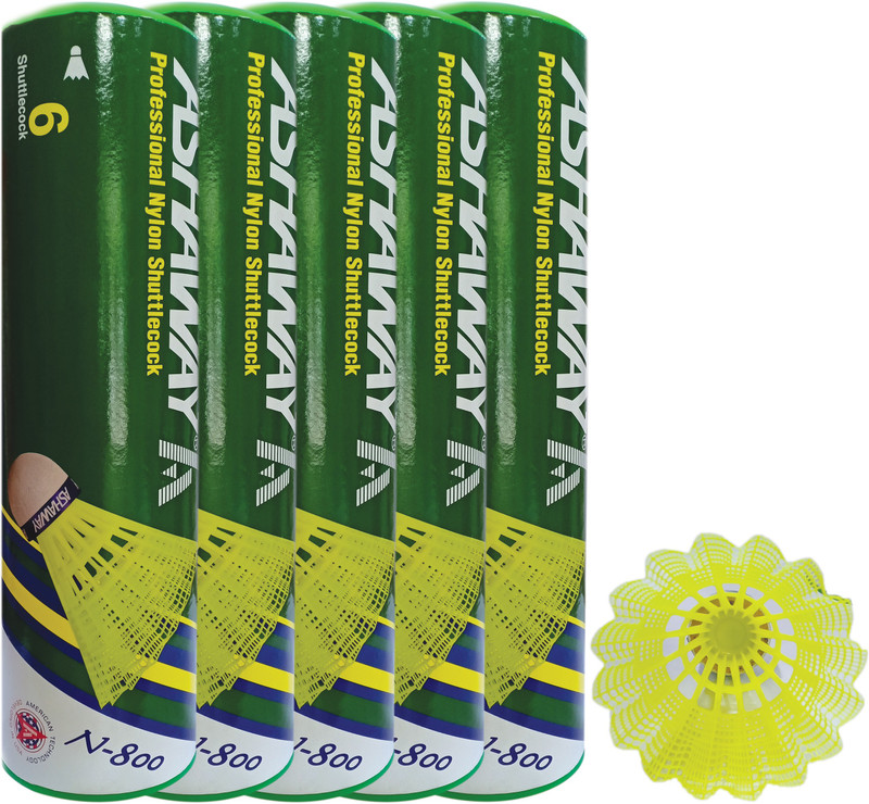 ASHAWAY N-800 Nylon Shuttle  - Yellow(Medium, 77, Pack of 30)