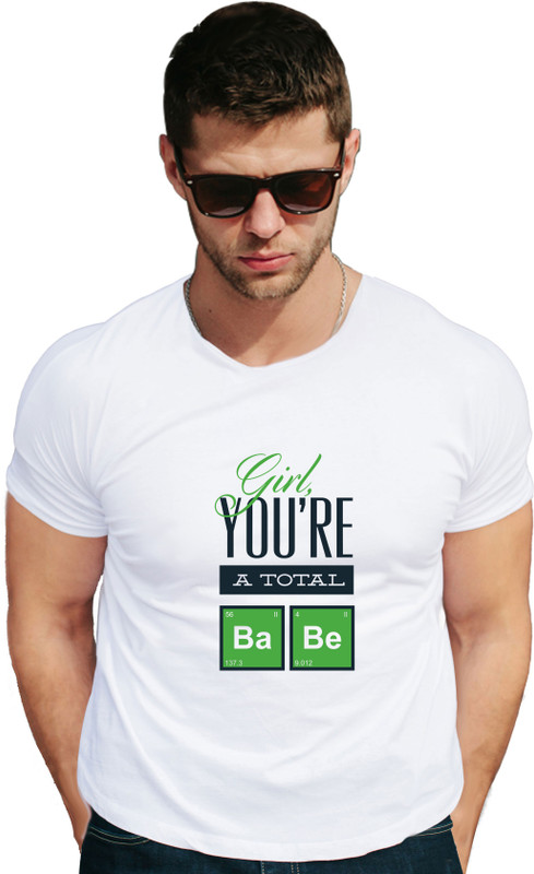 osw fabrics Printed Men & Women Round Neck White T-Shirt