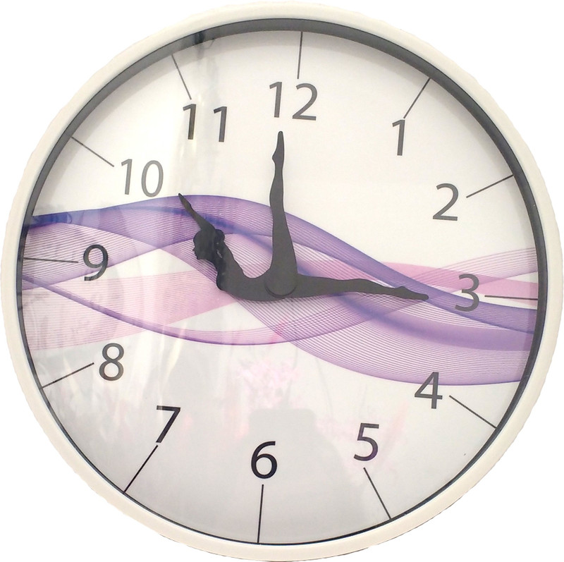 nishthas Analog 30 cm X 30 cm Wall Clock(White, Pink, Purple, With Glass)