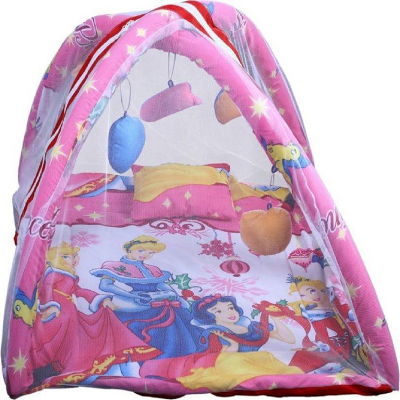 Chote Janab Cotton Bedding Set Play Gym with Mosquito Net Baby Bed crib(Fabric, Pink)