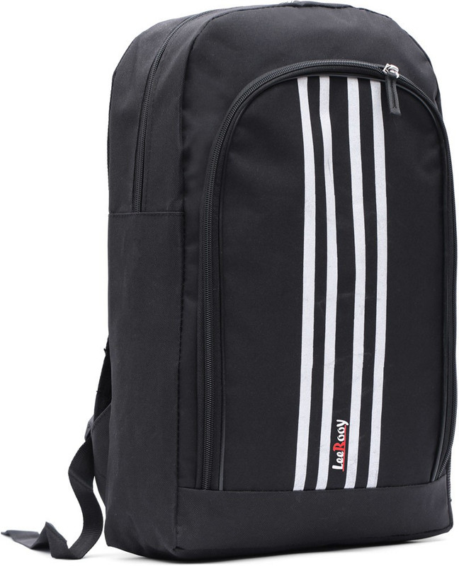 leerooy Black Striped Backpack 25 L Laptop Backpack(Black)
