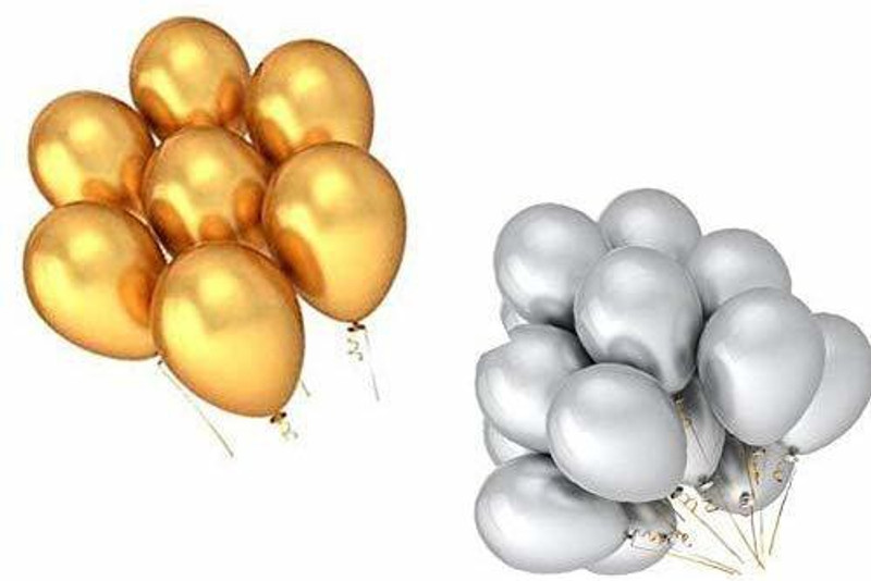 gorgeous moment Solid Party Products HD Metallic Finish Balloons for Birthday / Anniversary Party Decoration ( Golden, Silver ) Balloon(Black, Pack of 50)