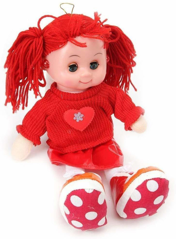 gorgeous moment Flashing Light and Musical Soft Huggable Fluffy Woolen Doll for Kids (Candy Red)(Multicolor)