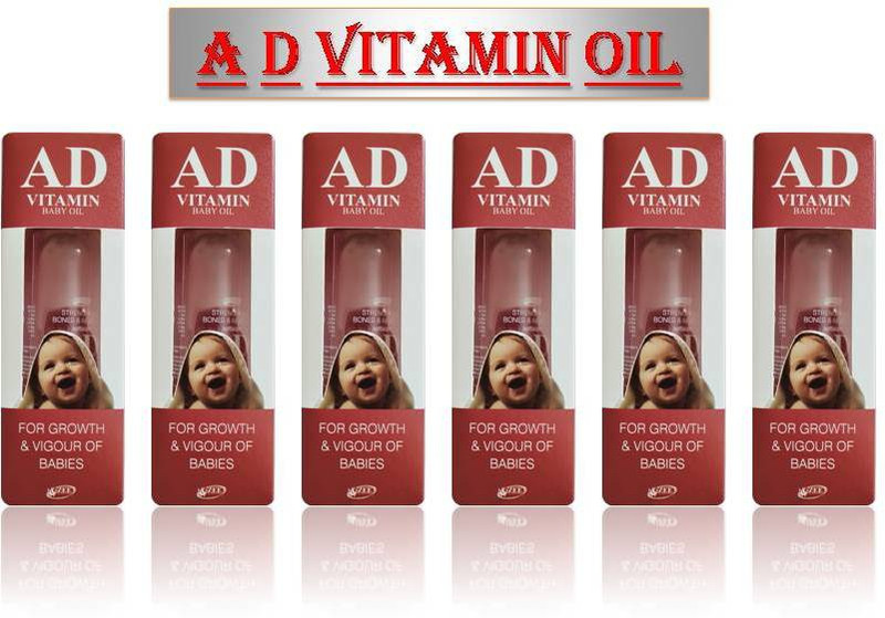 AD VITAMIN 100 % ORIGINAL BABY MASSAGE OIL PACK OF 6*100 ML (600 ML)(600 ml)