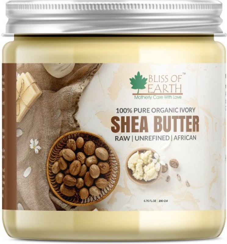 Bliss of Earth 100% Pure  Ivory Shea Butter | Raw | Unrefined | African | 200GM | Great For Face, Skin, Body, Lips, DIY(200 g)
